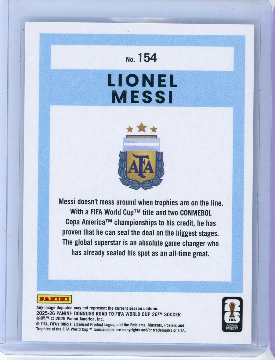 Lionel Messi 2026 Panini Donruss World Cup ice holo