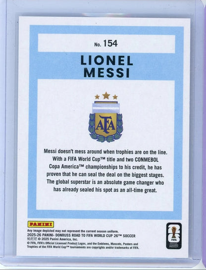 Lionel Messi 2026 Panini Donruss World Cup ice holo