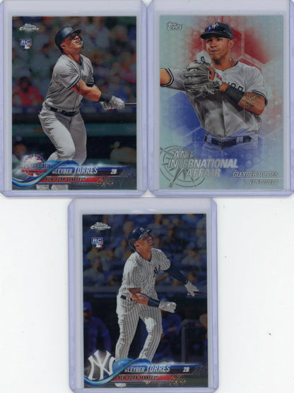 Gleyber Torres 2018 Topps Chrome 3 Card Lot