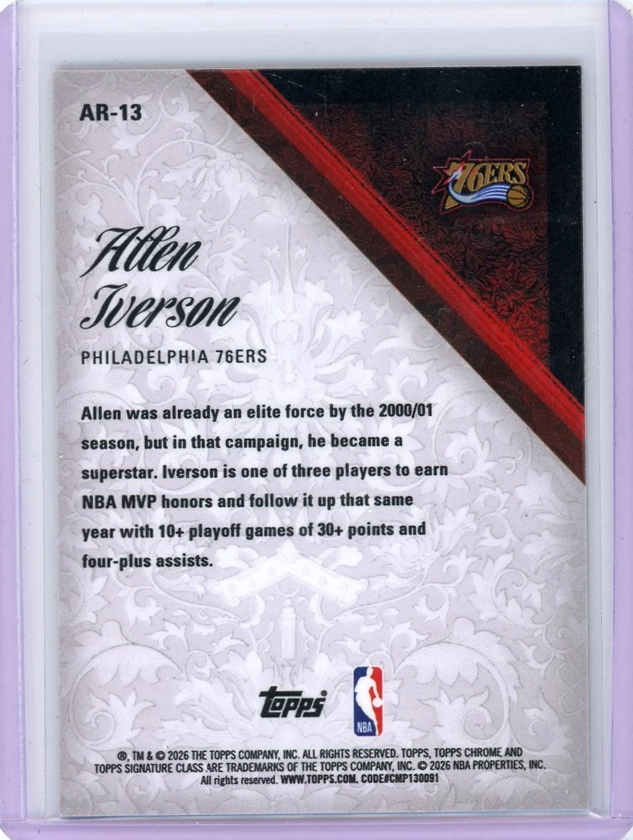 Allen Iverson 2025-26 Topps Signature Class Aristocrats SSP