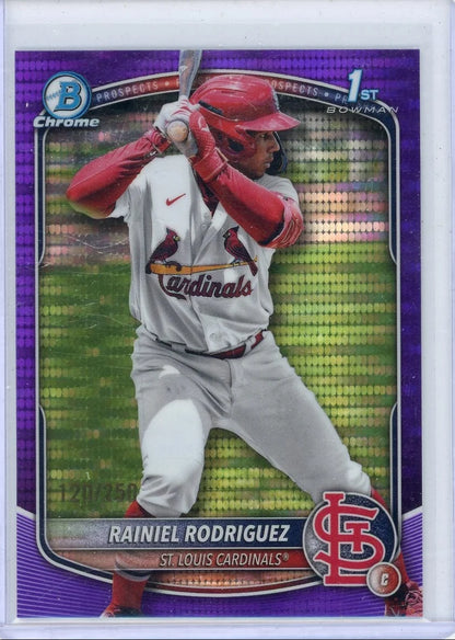 Rainiel Rodriguez 2025 1st Bowman Chrome purple pulsar ref. #'d 120/250
