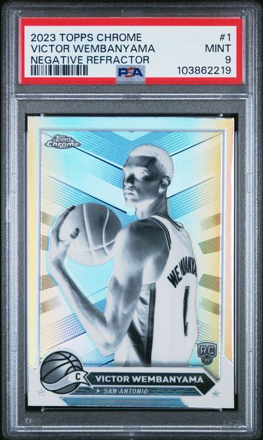 Victor Wembanyama 2023 Topps Chrome Negative Refractor Rookie PSA 9
