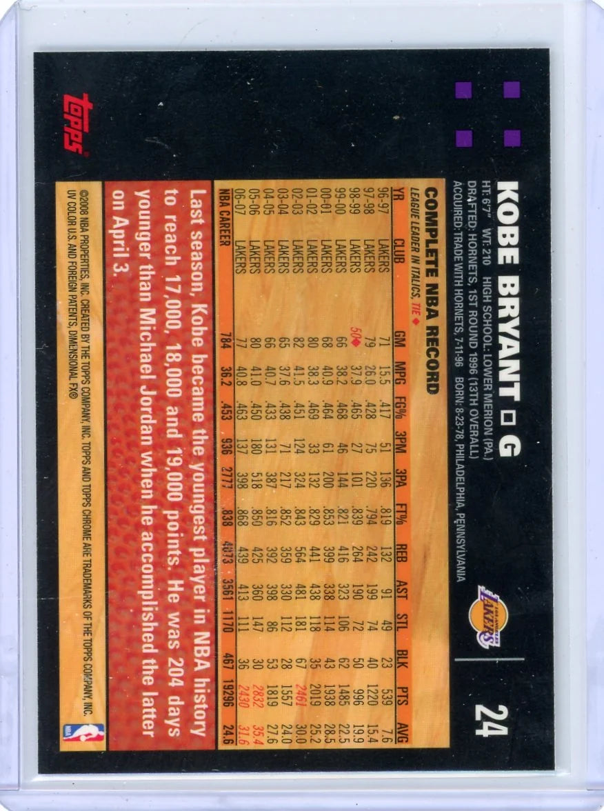 Kobe Bryant 2007-08 Topps Chrome #24