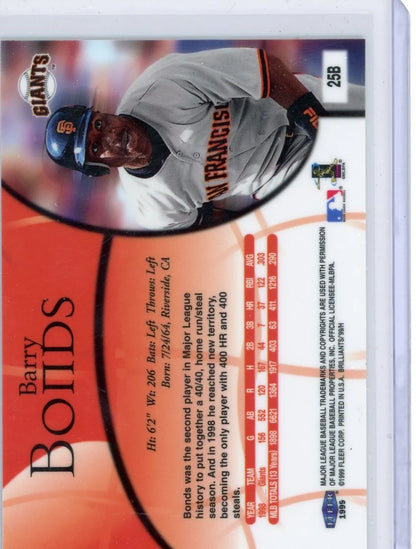Barry Bonds 1999 Fleer Brilliants Blue