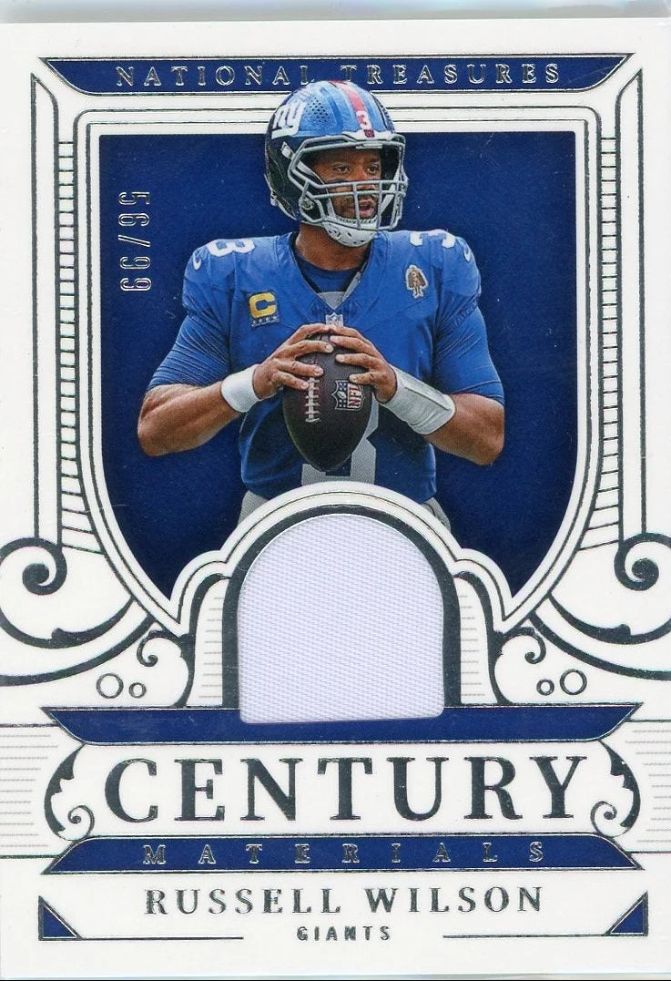 Russell Wilson 2025 Panini National Treasures Century Materials #'d 56/99