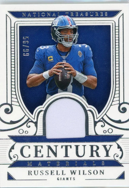 Russell Wilson 2025 Panini National Treasures Century Materials #'d 56/99