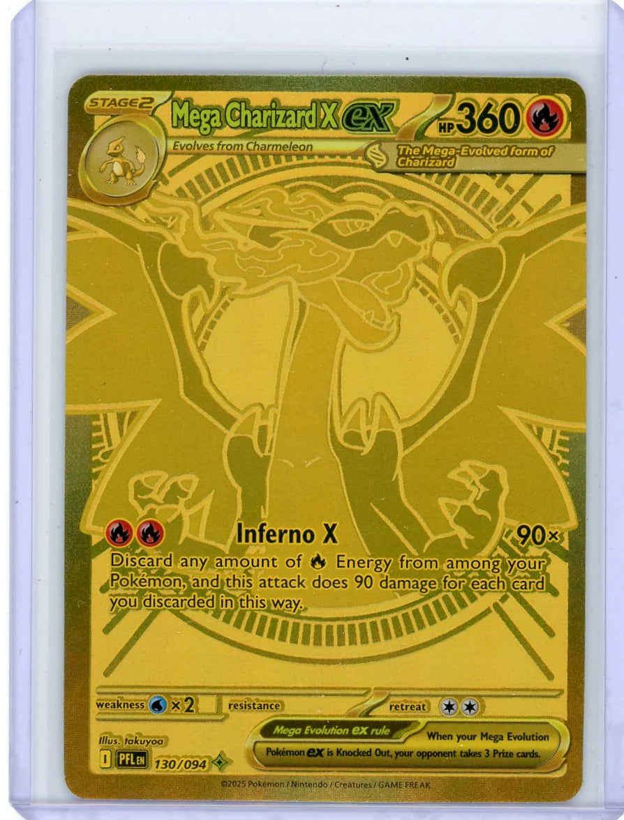 Mega Charizard X ex 2025 Pokémon Phantasmal Flames Mega Hyper Rare #130/094