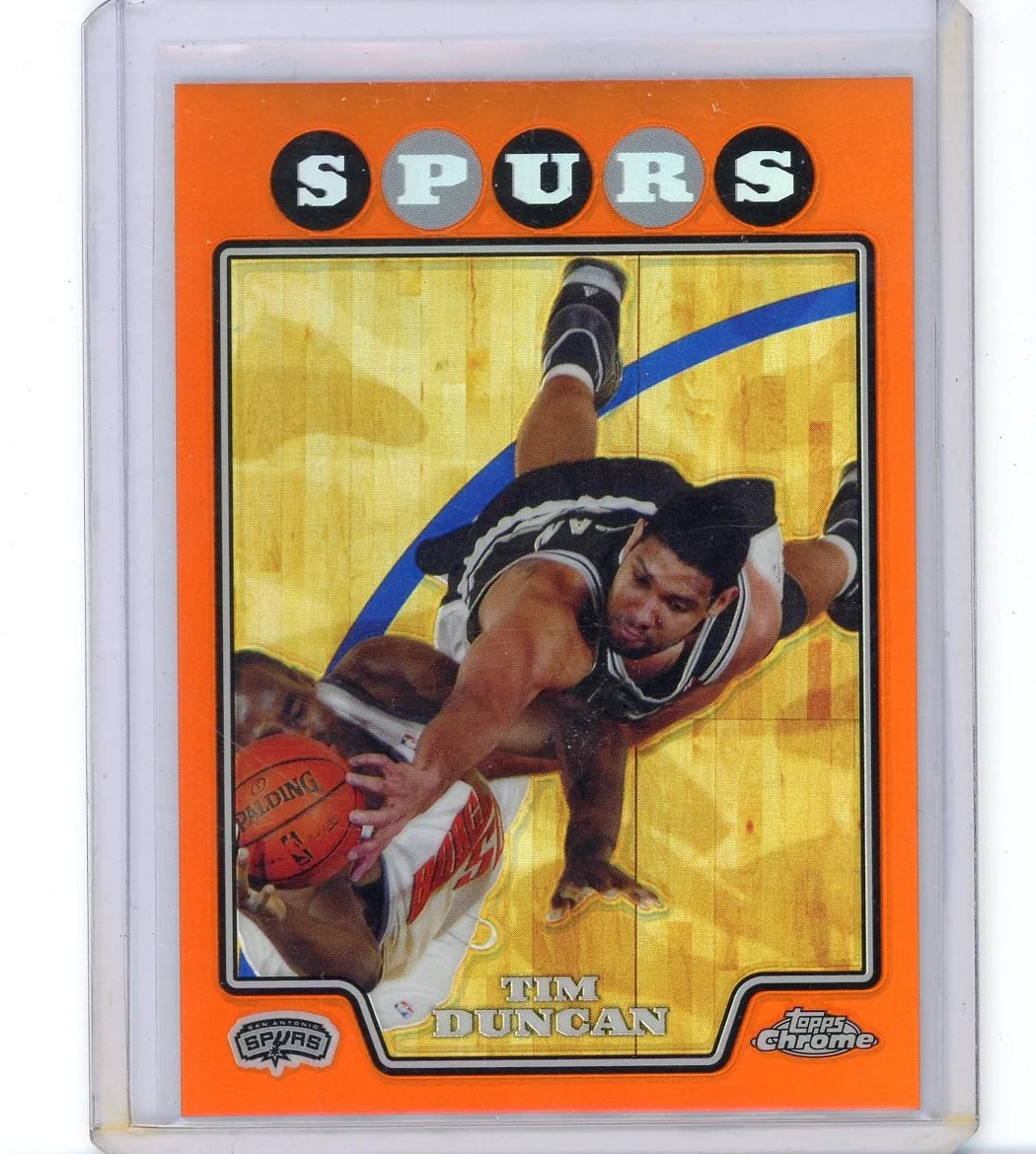Tim Duncan 2008-09 Topps Chrome orange refractor #'d 445/499