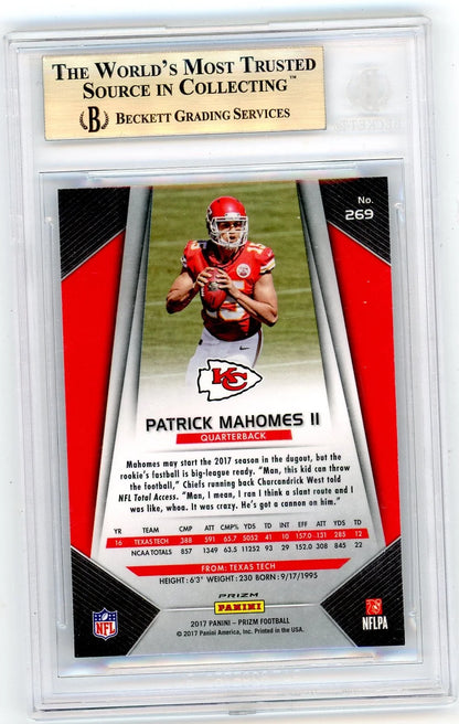Patrick Mahomes 2017 Panini Prizm Silver Prizm RC BGS 9.5