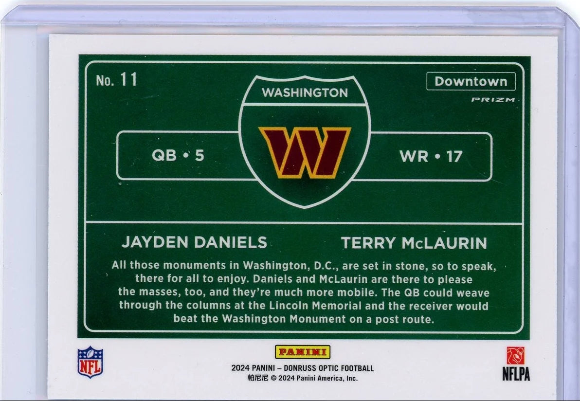 Jayden Daniels/Terry McLaurin 2024 Panini Donruss Optic Downtown