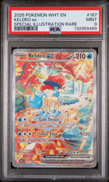 Keldeo ex Pokémon White Flare Special Illustration Rare #167/086 PSA 9