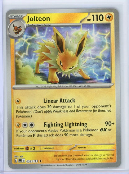 Jolteon Pokémon Prismatic Evolutions Masterball #029/131