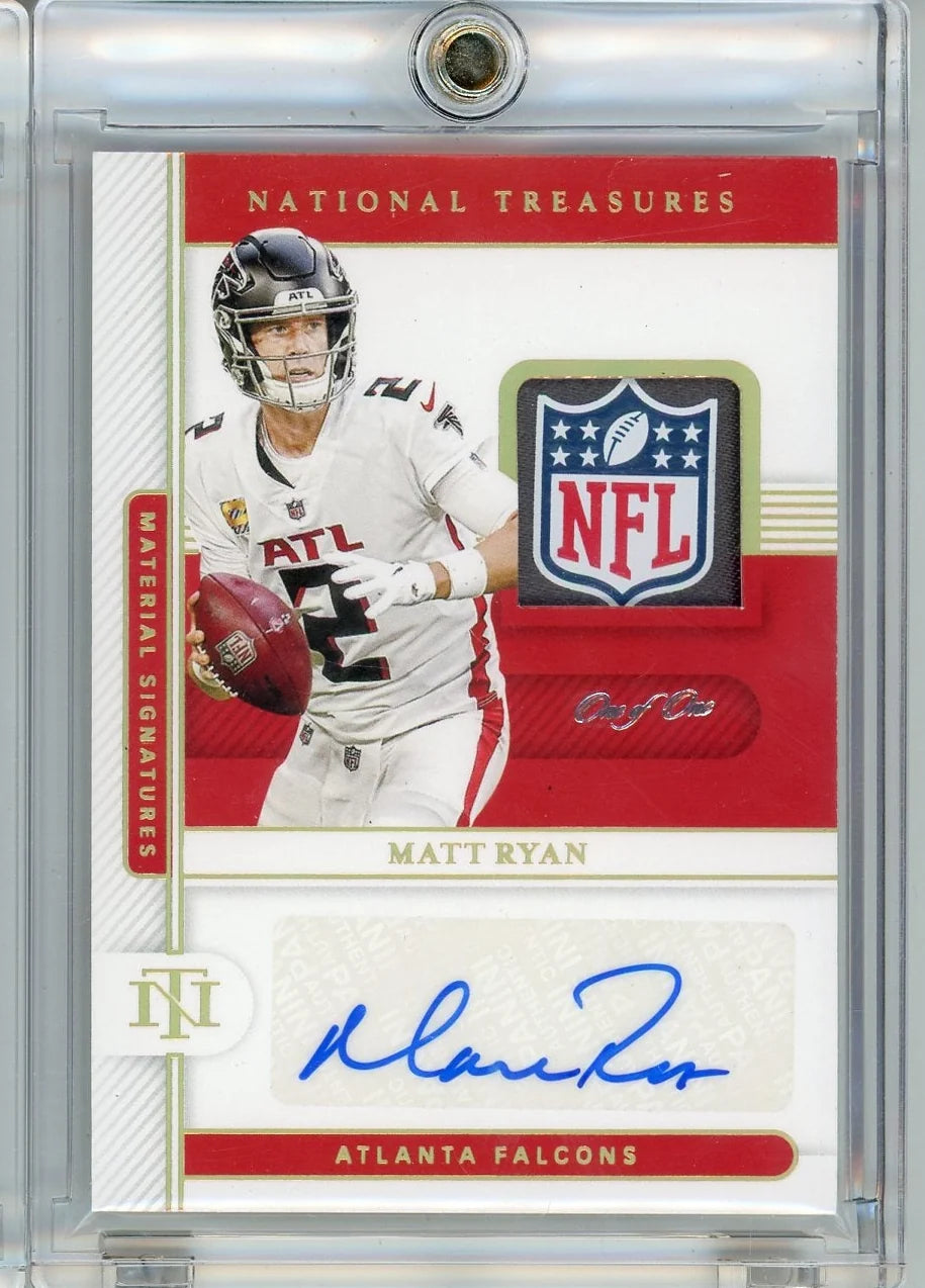 Matt Ryan 2020 Panini National Treasures Material Signatures NFL Shield Autograph #'d 1/1