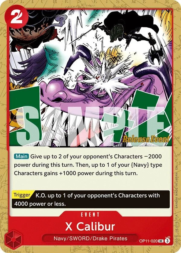 X Calibur (OP11-020) (A Fist of Divine Speed Release Event Cards) (OP11 RE)