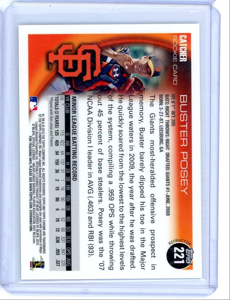 Buster Posey 2010 Topps Chrome refractor rookie card (wrapper redemption)