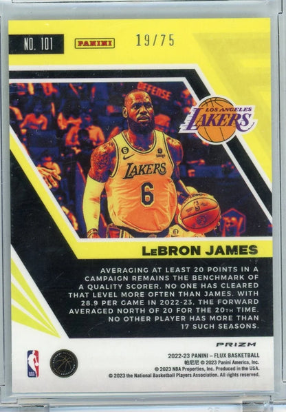 LeBron James 2023 Panini Flux Supernova Prizm #'d 19/75