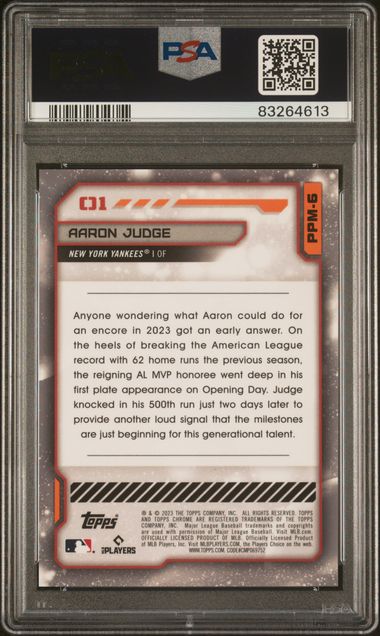 Aaron Judge 2023 Topps Cosmic Chrome Planetary Pursuit Mercury PSA 10