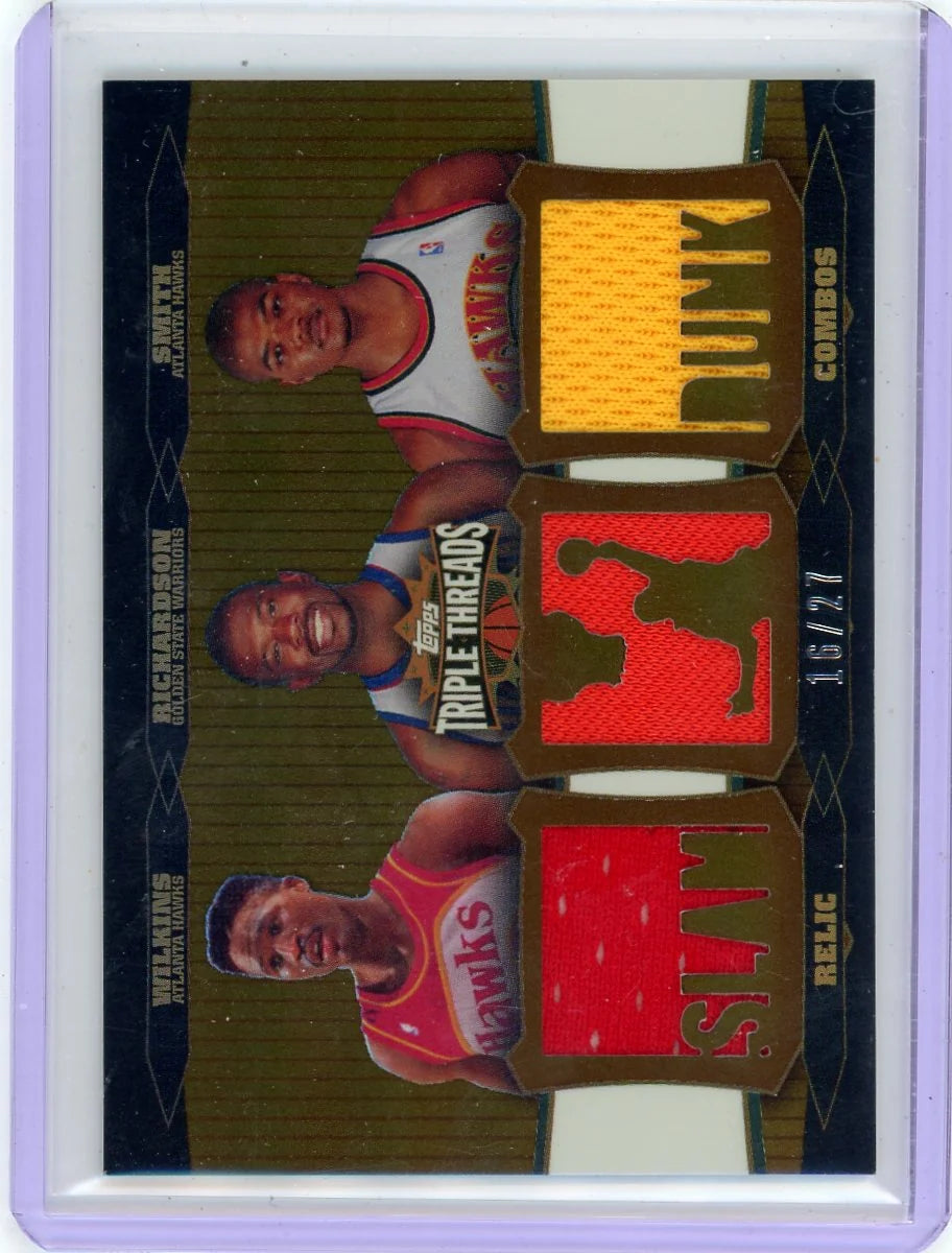 D. Wilkins/J. Richardson/J. Smith 2007 Topps Triple Threads Slam Dunk triple relic #'d 16/27