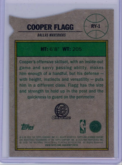 Cooper Flagg 2025-26 Bowman Chrome ROTY Favorites purple RC #'d 217/250