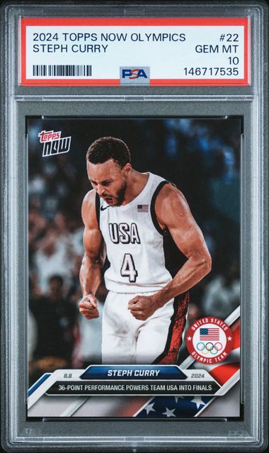 Steph Curry 2024 Topps NOW Olympics #22 PSA 10
