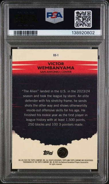 Victor Wembanyama 2023-24 Topps Chrome Countdown Complete PSA 9