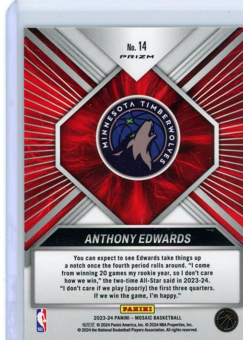 Anthony Edwards 2023-24 Panini Mosaic Overdrive