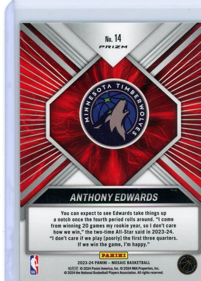 Anthony Edwards 2023-24 Panini Mosaic Overdrive
