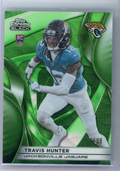 Travis Hunter 2025 Topps Chrome Black Green Wave Rookie #'d 34/99