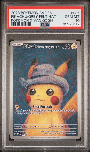 Pikachu with Grey Felt Hat Pokémon X Van Gogh #085 PSA 10
