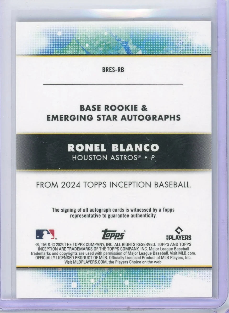 Ronel Blanco 2024 Topps Inception Rookie Autograph #'d 168/199