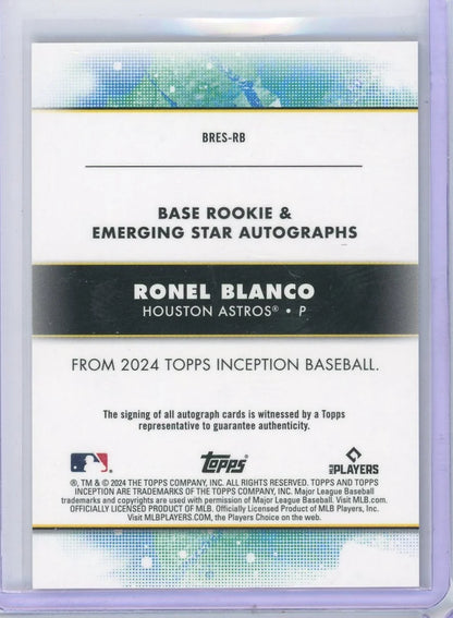 Ronel Blanco 2024 Topps Inception Rookie Autograph #'d 168/199