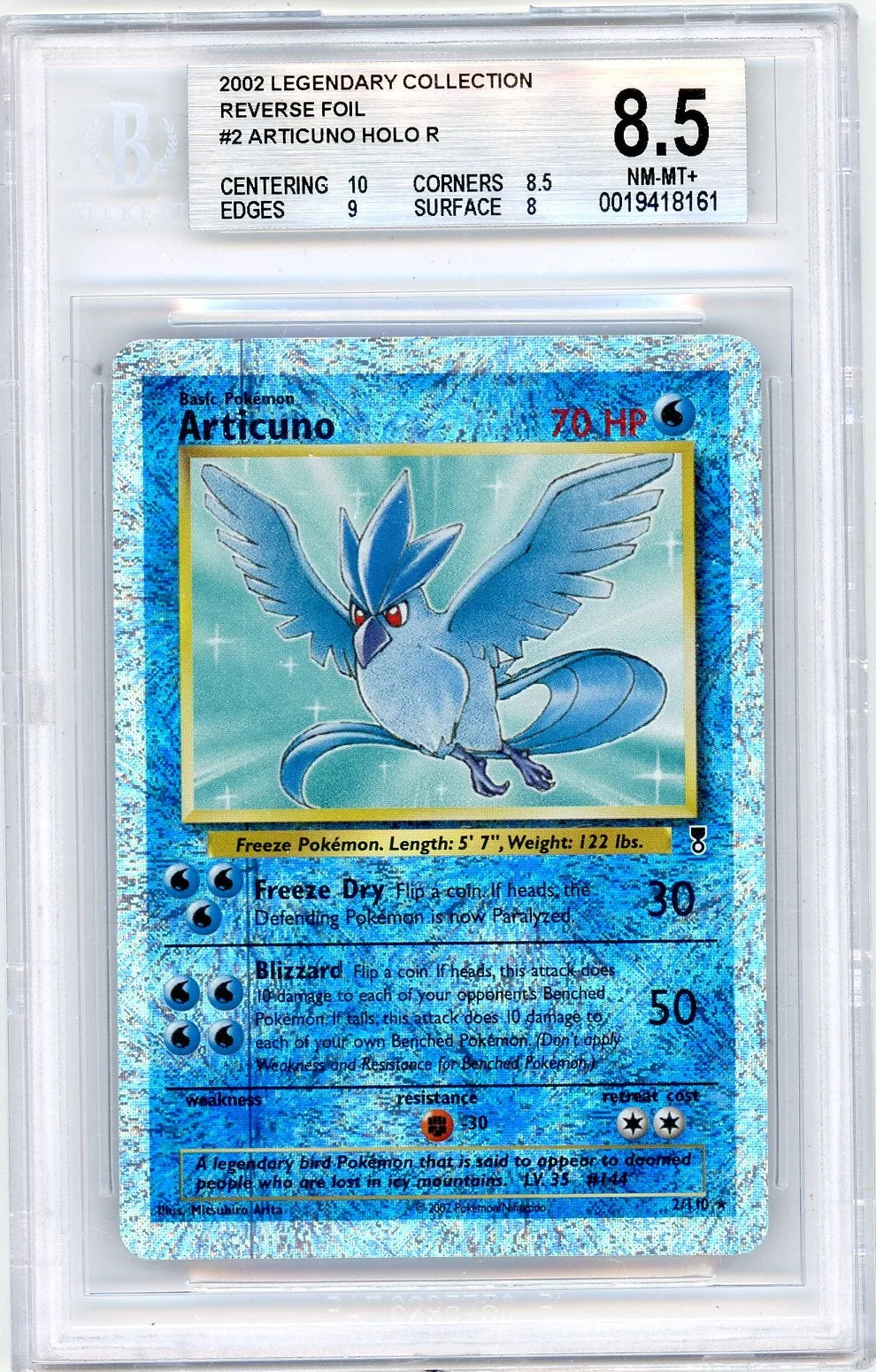 Articuno Pokemon Legendary Collection Reverse Holo Foil BGS 8.5