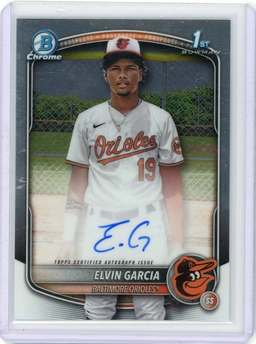 Elvin Garcia 2025 1st Bowman Chrome base autograph