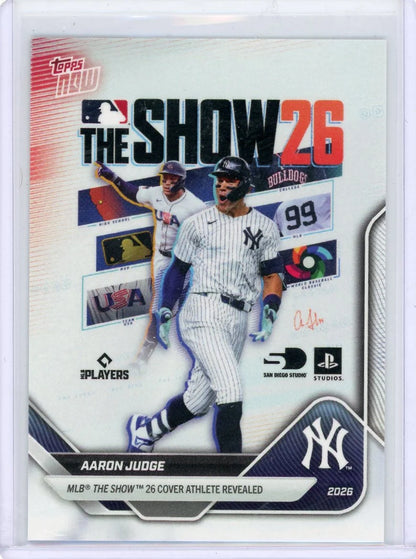Aaron Judge 2026 Topps Now MLB The Show 26 Cover Athlete