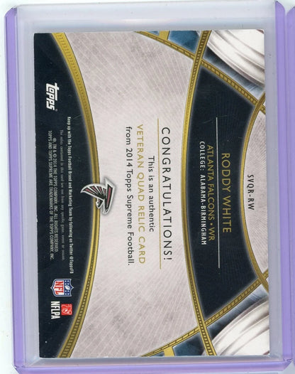 Roddy White 2014 Topps Supreme Quad Relic #'d 08/20