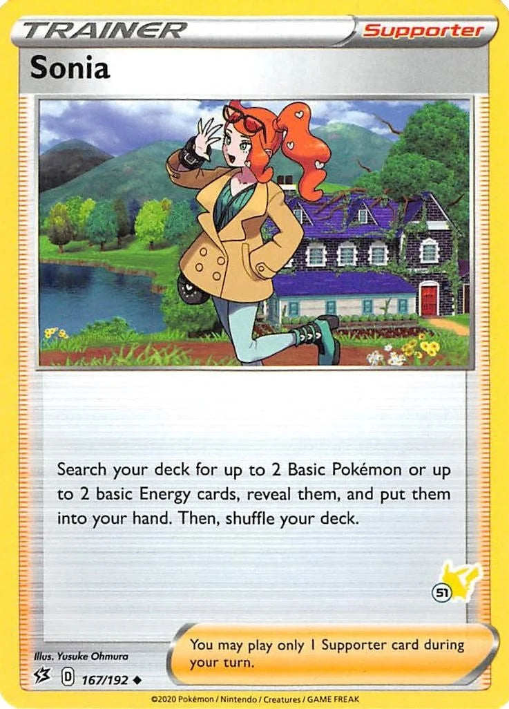 Sonia - 167/192 (#51 Pikachu Stamped) (167/192) (Battle Academy 2022) (BA22)