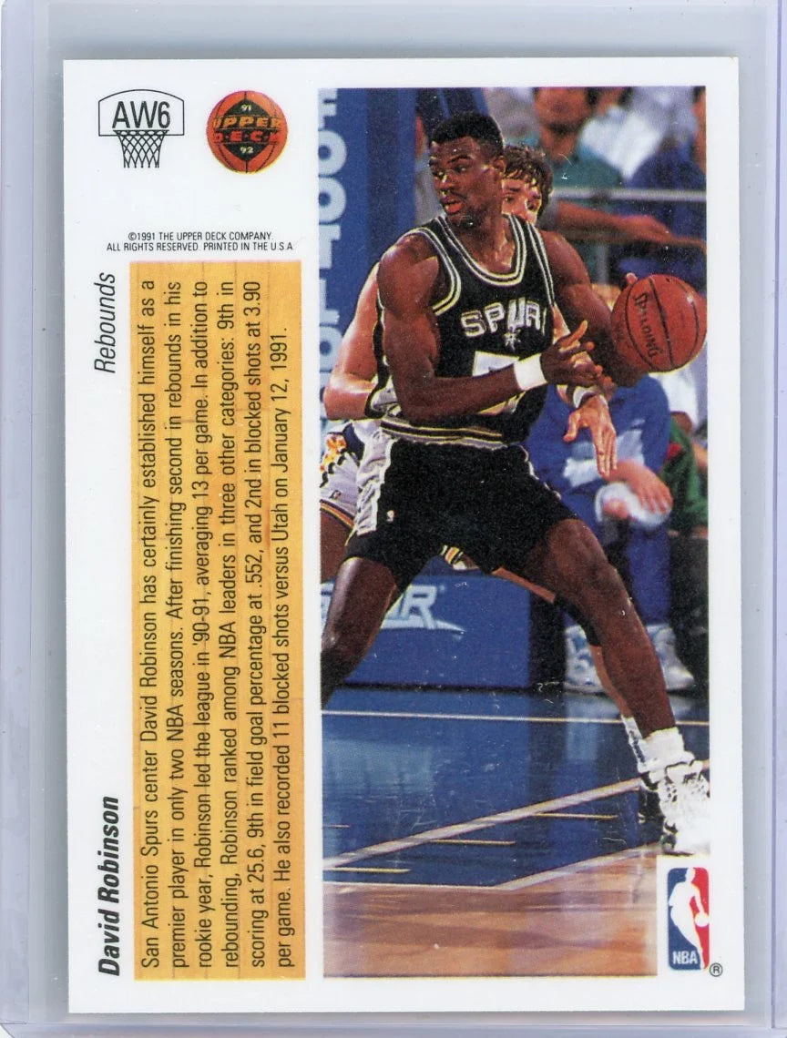 David Robinson 1991 Upper Deck Award Winners Rebounds Hologram