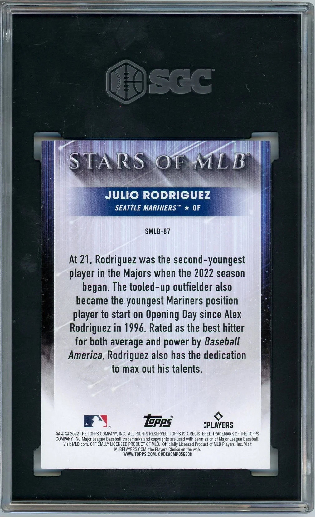 Julio Rodriguez 2022 Topps Update Stars of MLB SGC 10