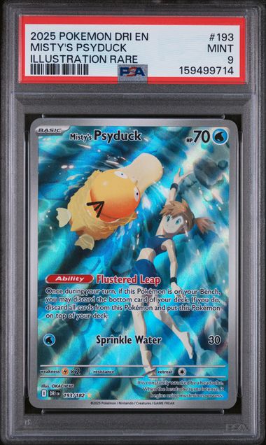 Misty's Psyduck Pokémon Destined Rivals Illustration Rare #193/182 PSA 9