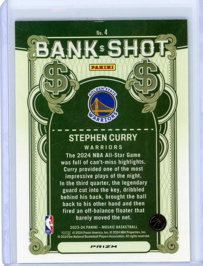 Steph Curry 2023-24 Panini Mosaic Bank Shot Silver