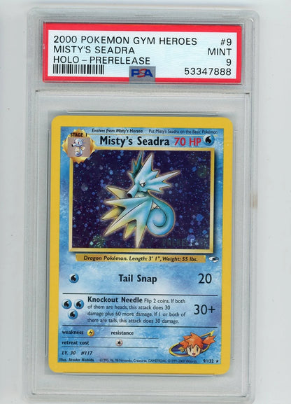 Misty's Seadra Pokemon Gym Hereos Holo Prerelease PSA 9