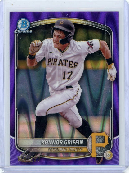 Konnor Griffin 2025 Bowman Chrome Purple Raywave ref. #'d 128/250