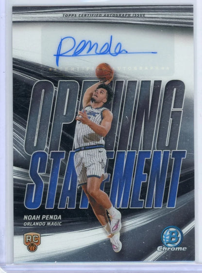 Noah Penda 2025-26 Bowman Basketball Opening Statement Rookie Autograph
