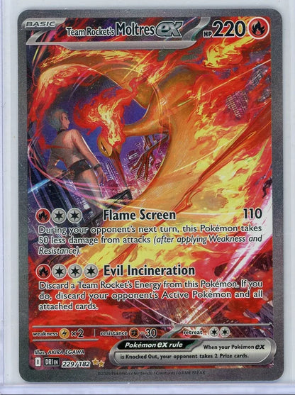 Team Rocket's Moltres ex Pokémon Destined Rivals Special Illustration Rare #229/182