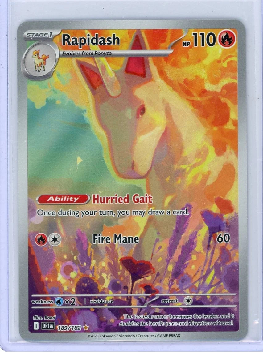 Rapidash Pokémon Destined Rivals Illustration Rare #189/182