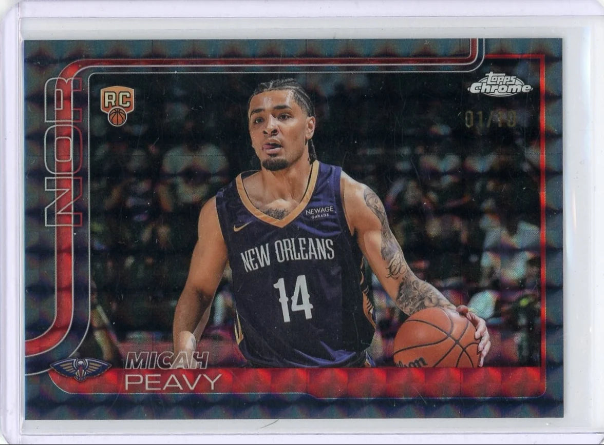 Micah Peavy 2025 Topps Chrome Basketball Black Geometric Rookie #'d 01/10