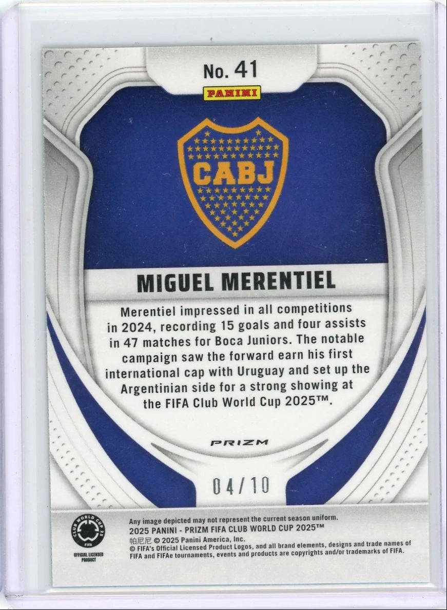 Miguel Merentiel 2025 Panini Prizm gold glitter prizm #'d 04/10