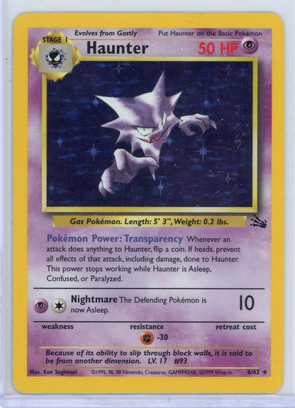 Haunter Pokémon Fossil Unlimited Holo Rare #6/62