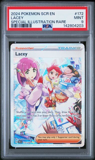 Lacey Pokémon Stellar Crown Special Illustration Rare #172/142 PSA 9