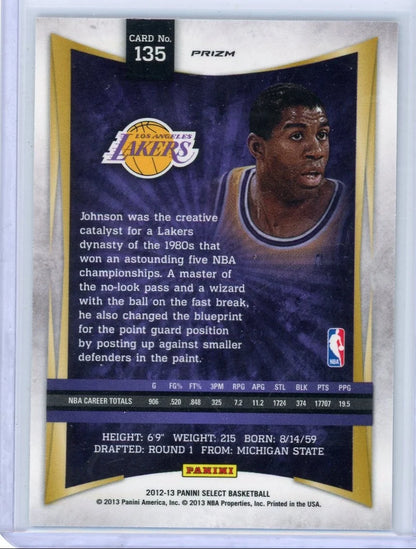 Magic Johnson 2012-13 Panini Select silver prizm #135
